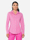 Derpouli Women's Striped Long Sleeve Shirt Pink