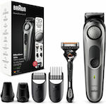 Braun Beard Trimmer 7 Σετ Επαναφορτιζόμενης Κουρευτικής Μηχανής Black/Grey BT7320