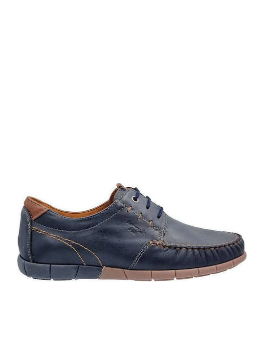 Boxer Leder Herren Mokassins in Blau Farbe