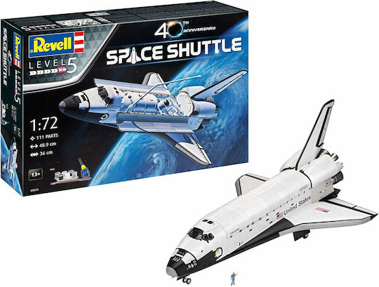 Revell Space Shuttle 40th. Anniversary Фигура за Моделизъм Космически кораб 111 Части в Мащаб 1:72 с Лепило и Бои 48.9x36см.