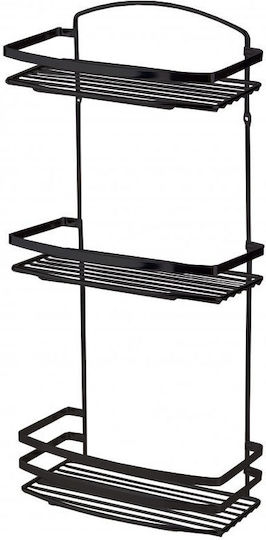 Tekno-Tel 455.BK086/BL Wall Mounted Bathroom Shelf Inox with 3 Shelves 25x13x48cm