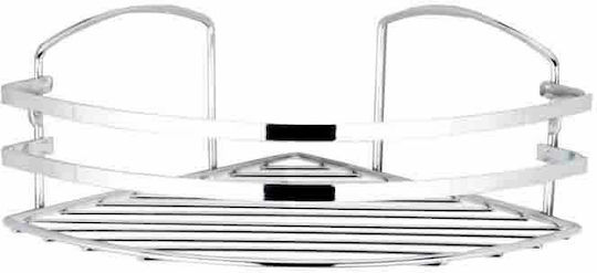 Tekno-Tel 455.BK081/ST Corner Wall Mounted Bathroom Shelf Inox 27x19x10cm Silver