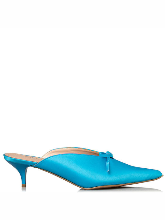 Envie Shoes Mules με Λεπτό Χαμηλό Τακούνι σε Γαλάζιο Χρώμα