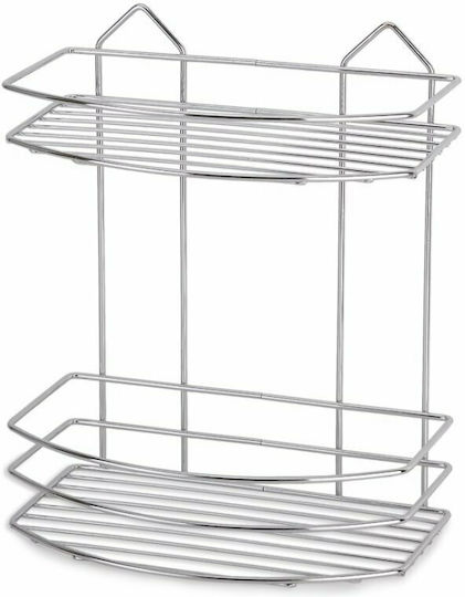 Tekno-Tel 455.BK008 An der Wand montiert Badezimmerregal Inox mit 2 Regalböden 24x15x30cm Silber