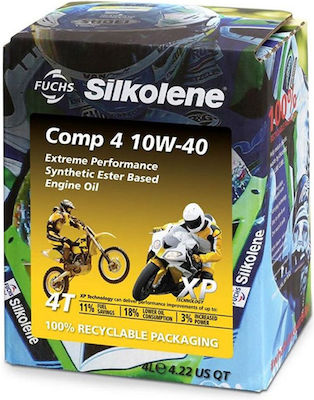 Fuchs Silkolene Comp 4 XP Synthetic Motorcycle Oil for Four-Stroke Engines 10W-40 4lt