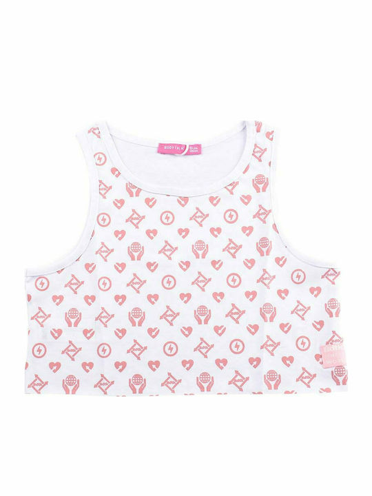 Παιδικό Crop Top Αμάνικο Λευκό