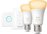 Philips Starter Kit Smart LED Bulbs 8W for Socket E27 and Shape A60 Adjustable White 1100lm 2pcs