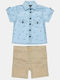 Kinder-Set mit Shorts Sommer 2Stück Hellblau