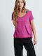 BodyTalk Women's Athletic T-shirt with V Neck Purple