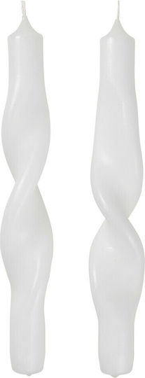 Broste Copenhagen Διακοσμητικό Κερί Twist Κηροπηγίου Λευκό 23εκ. 190gr 2τμχ 40910011