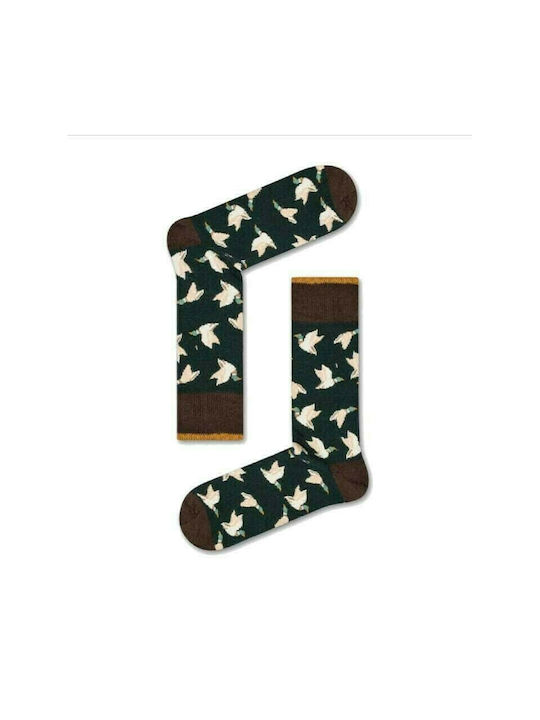 Ekmen Birds Women's Patterned Socks Green