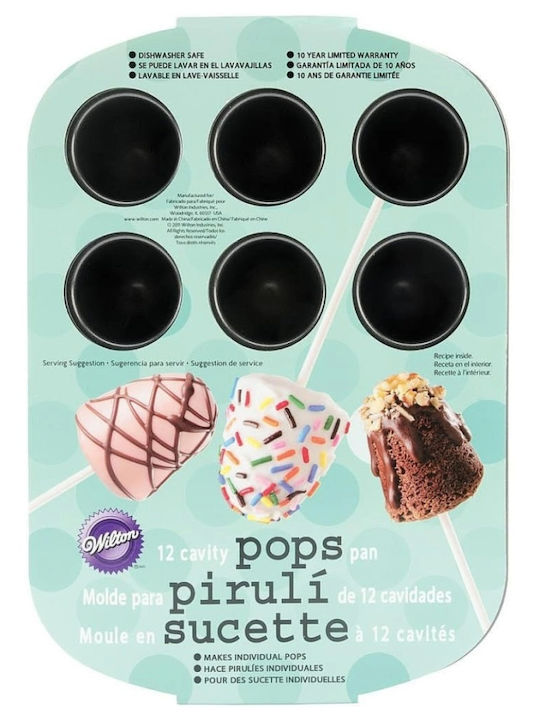 Wilton Formă de Patiserie pentru Lollipop-uri din Silicon 12 Locuri 1buc