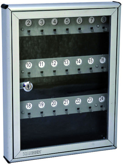 Maurer Metallische Schlüsselbox Mit Schloss 24 Haken 29x4x37cm