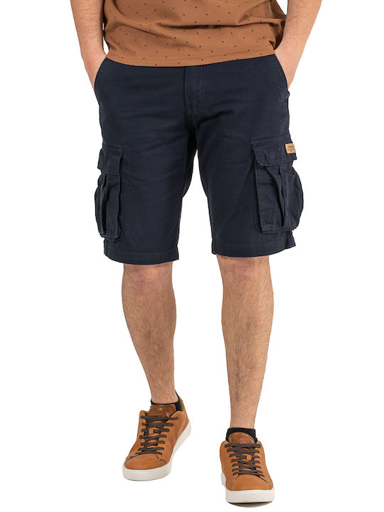 Double Ανδρική Βερμούδα Cargo Navy Μπλε