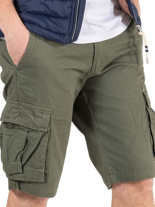 Double Pantaloni scurți bărbați Cargo Kaki