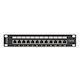 Lanberg Panou Patch Ecranat pentru Rack 1U 10" 12 Porturi cat5e Negru