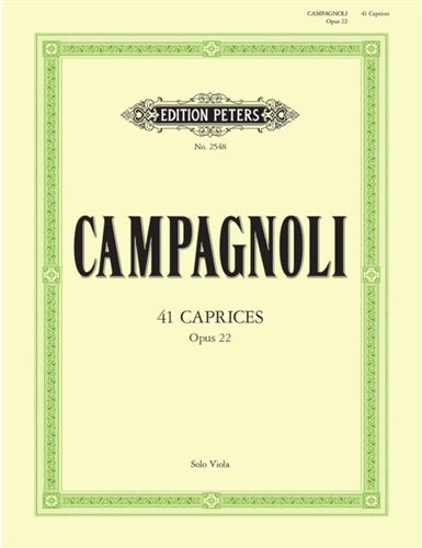 Edition Peters Campagnoli - 41 Caprices Op.22 Sheet Music for Viola