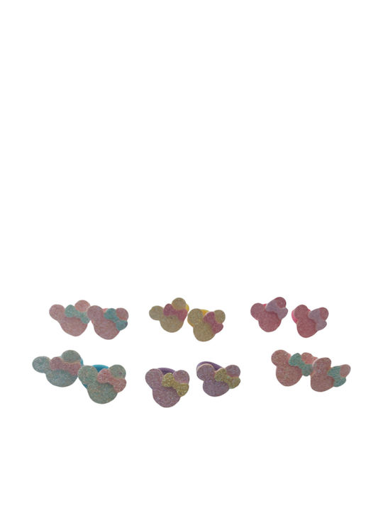 Ro-Ro Accessories Σετ Παιδικά Λαστιχάκια με Glitter σε Ροζ Χρώμα 2τμχ