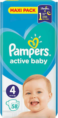 Pampers Tape Diapers Active Baby Active Baby No. 4 for 9-14 kgkg 58pcs