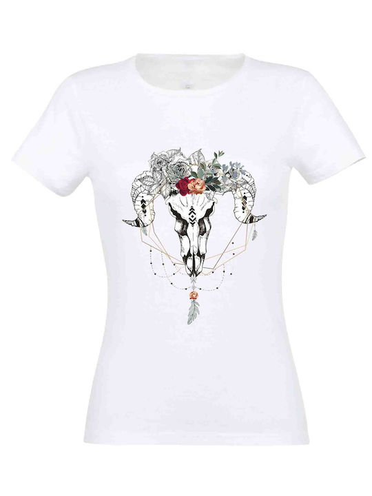 Γυναικείο t-shirt λευκό Boho#40 - Λευκό