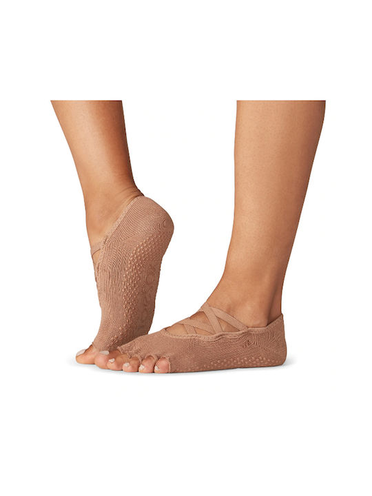 Toesox Elle Grip Κάλτσες για Yoga/Pilates Μπεζ 1 Ζεύγος