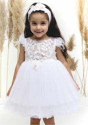 Mi Chiamo Βαπτιστικό Σετ Ρούχων για Κορίτσι Λευκό