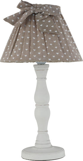 Fan Europe Sweet Wood Vintage Table Lamp for Socket E14 with Brown Shade and White Base