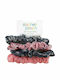 Stephen Joseph Pink & Gray Floral Σετ Παιδικά Λαστιχάκια Scrunchies 4τμχ