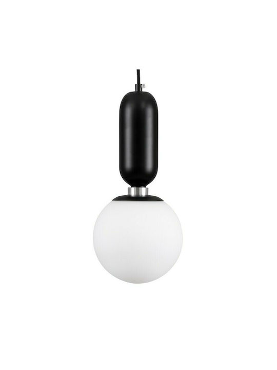 GloboStar Maverick Μοντέρνο Κρεμαστό Φωτιστικό Μονόφωτο Μπάλα με Ντουί E27 σε Μαύρο Χρώμα