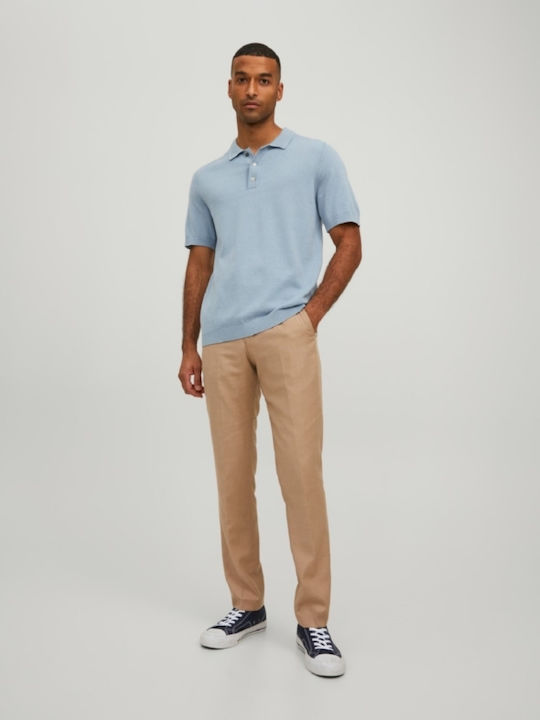 Jack & Jones Pantalon Bărbătesc De costum cu Croială Slim Bej