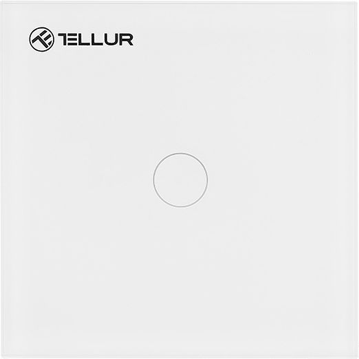 Tellur Comutator De Perete Electric Tactil Wi-Fi Comenzi Sens Unic Cu Ramă Albă