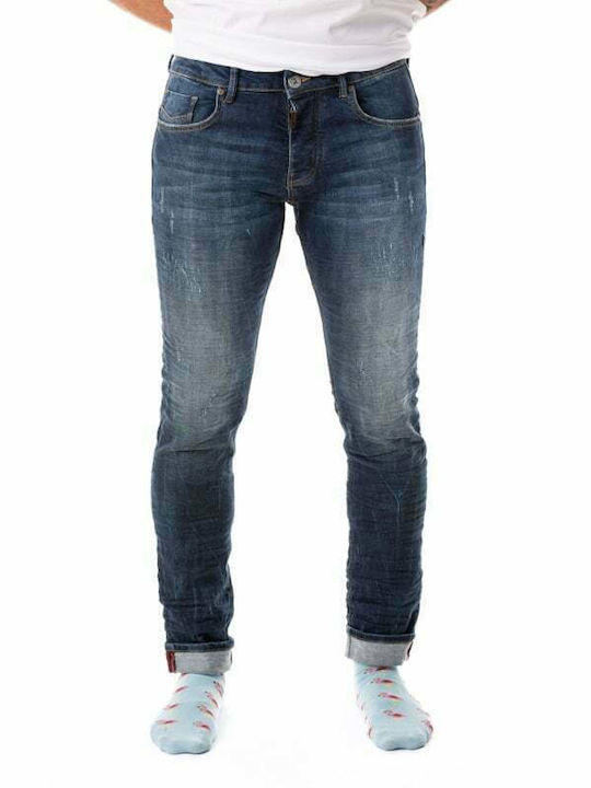 Profil Pantaloni de Bărbați din Jean în Croială Slim Albastru
