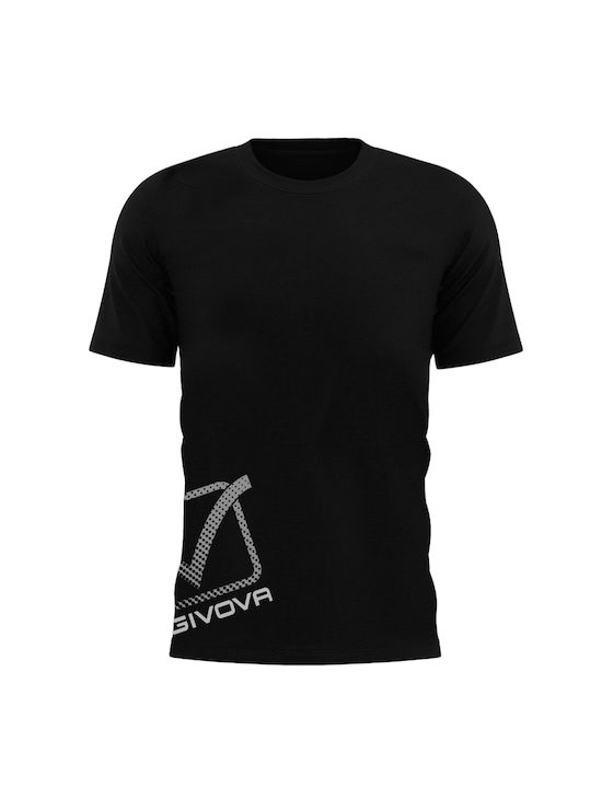 Givova Αθλητικό Ανδρικό T-shirt Μαύρο με Λογότυπο