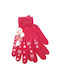 Solid Color Kids Gloves with Doll Pink