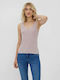 Vero Moda Women's Summer Blouse Sleeveless with V Neckline Pink