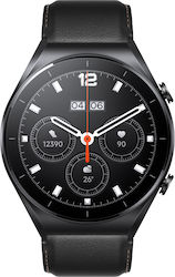 Xiaomi Watch S1 Stainless Steel 46mm Αδιάβροχο με Παλμογράφο (Black / Black Leather Strap & Black Fluororubber Strap)