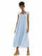 Only Sommer Midi Kleid mit Rüschen Cloud Dancer