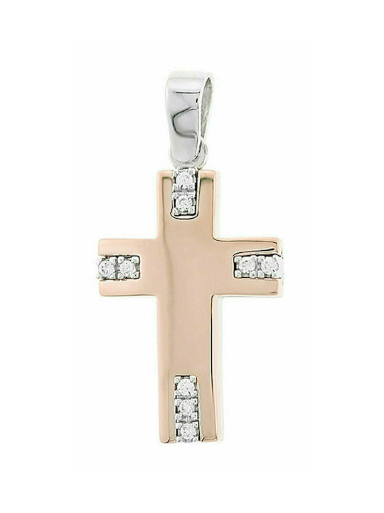 Mertzios.gr Rose Gold Cross 14K