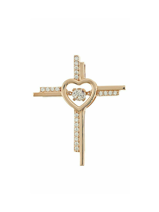 Mertzios.gr Rose Gold Cross 14K