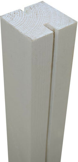 Showood Garden Fencing Supplies Intermediate Beam for PP Kafasota made of Wood 120x7x7cm White
