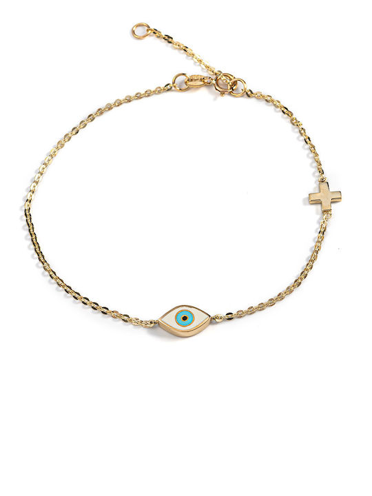 George Art Jewels Bracelet Chain with design Eye made of Gold 14K