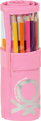 Benetton Pencil Case Full Barrel with 1 Compartment Flamingo Pink S4305669