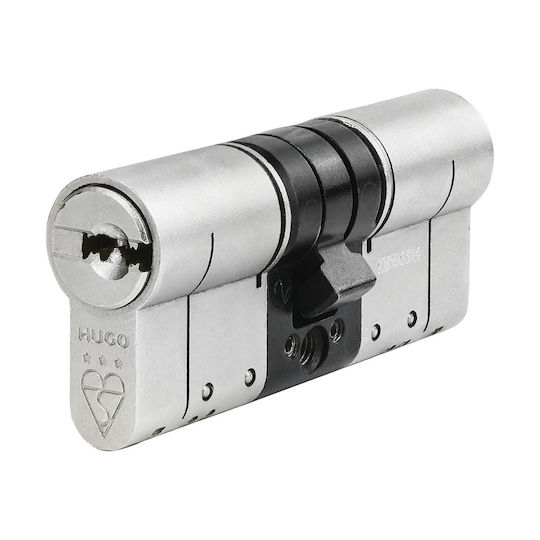 Hugo Locks Lock Cylinder Security GR5S 75mm (30-45) with 5 Keys Silver