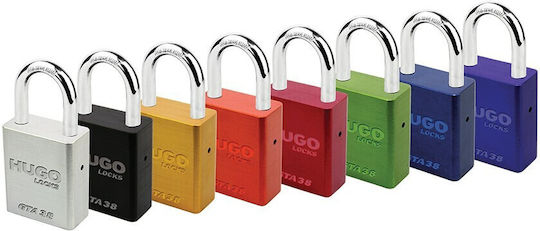 Hugo Locks GTA Αλουμινένιο Λουκέτο Πέταλο με Κλειδί Ασημί 38mm Ασημί