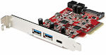 StarTech Card de control PCI cu 3 porturi Tip-C / USB 3.0