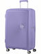 American Tourister Soundbox Spinner Large Hard Travel Suitcase Lila with 4 Wheels Height 77cm