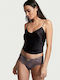Damen Slip mit Spitze Gray