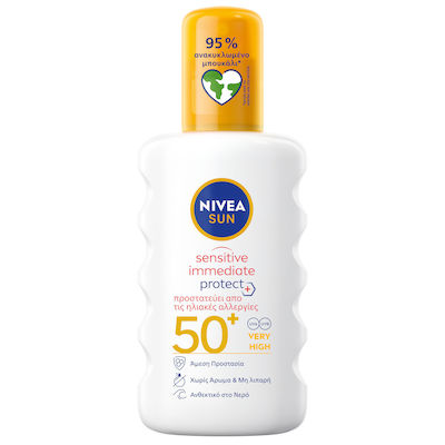 Nivea Sun Sensitive Immediate Protect Sun Rezistentă la apă Crema protectie solara Loțiune pentru Corp SPF50 în Spray 200ml