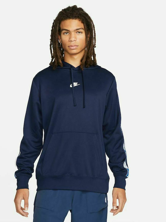 Nike Sportswear Men's Sweatshirt with Hood and Pockets Navy Blue