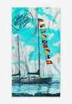 John Frank Sailing Beach Towel Light Blue 80x150cm.